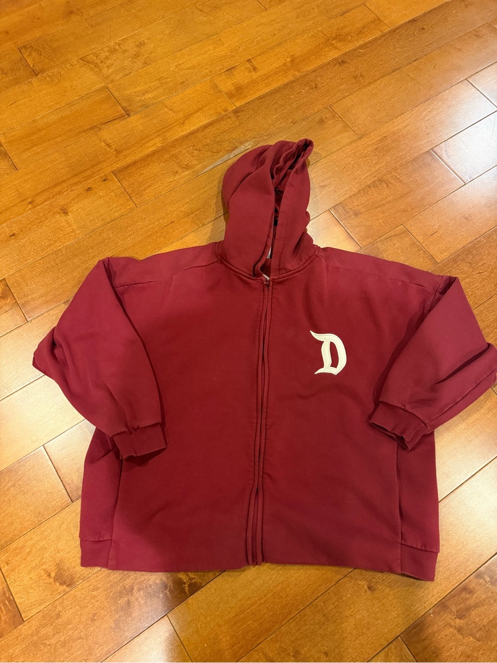UNISEX Burgundy DISNEYLAND burgundy logo RESORT Full-Zip Hooded Jacket sz XL